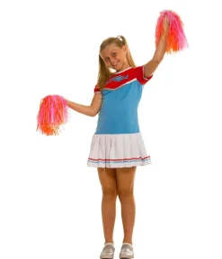 Cheerleader kostume, blå og rød