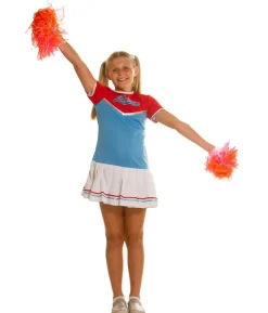 Cheerleader kostume, blå og rød
