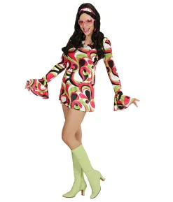 70' chick kostume, grøn og pink