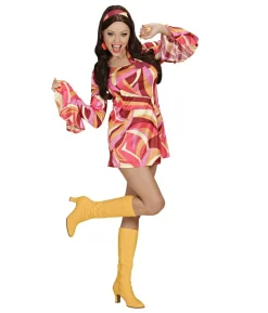 70' chick kostume, orange og pink
