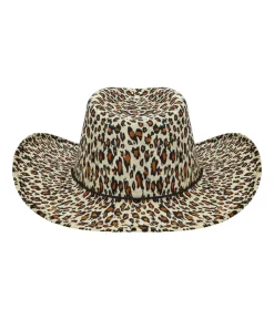 Cowboyhat med leopardmønster