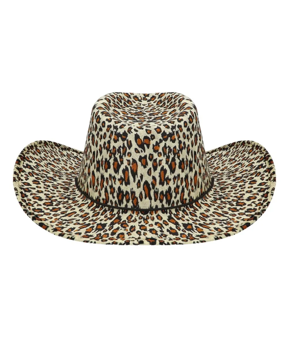 Cowboyhat med leopardmønster