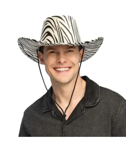 Cowboyhat med zebramønster