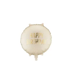 Creme Happy Birthday folieballon
