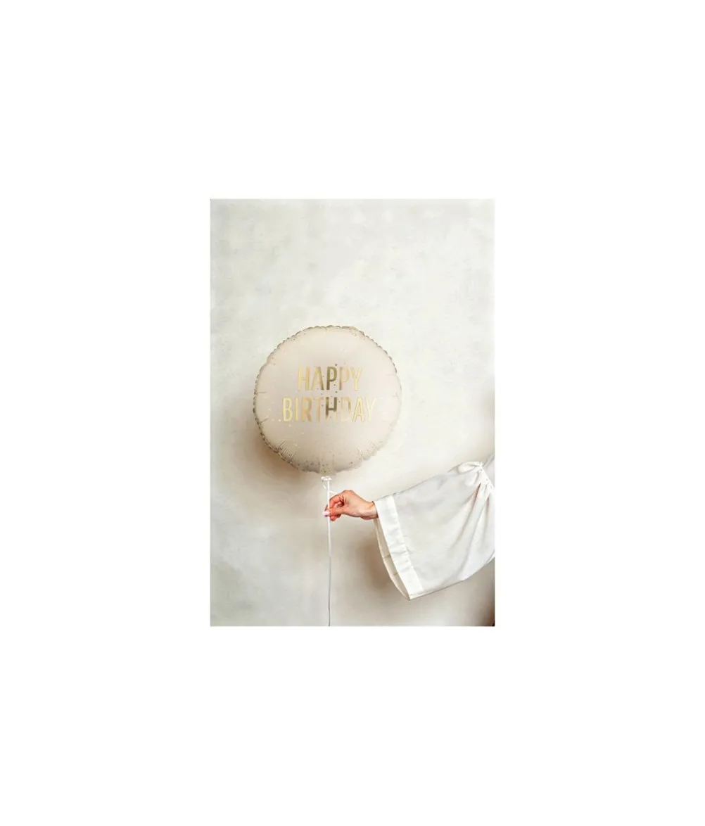 Creme Happy Birthday folieballon