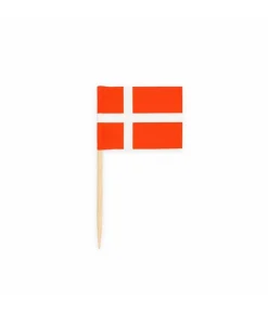 Danske kageflag på træpind, 50 stk