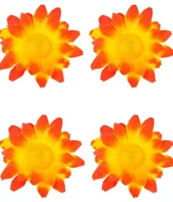 Dekorative blomster, gul og orange