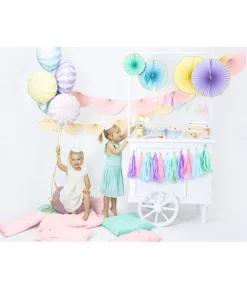 Dekorative rosetter, lyserød med guldkant