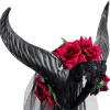 Demon horn med slør og blomster