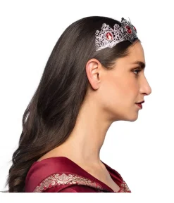 Diadem med røde sten