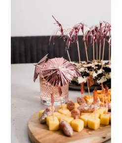 Drinksparasol, rose gold folie