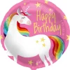 Enhjørning Happy Birthday folieballon, 45 cm
