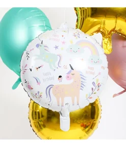 Enhjørning Happy Birthday folieballon, 45 cm