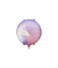 Enhjørning Happy Birthday folieballon