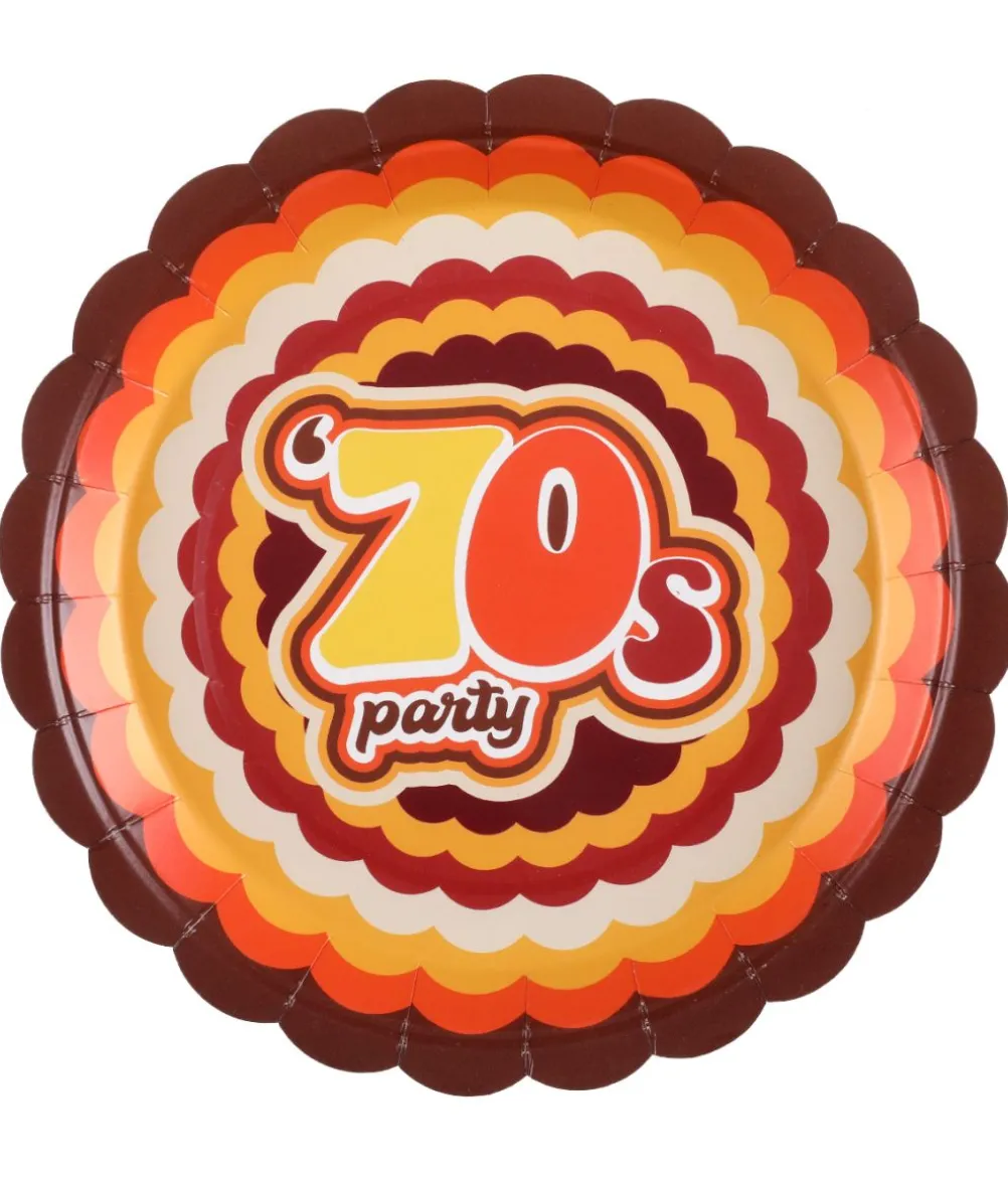 70er fest paptallerken, 23 cm