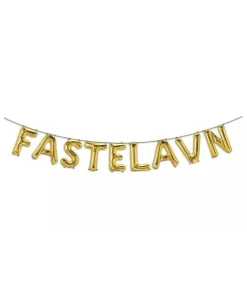 Fastelavn ballonguirlande, guld