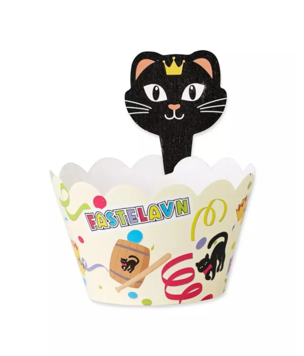 Fastelavn cupcake wrapper, 8 stk