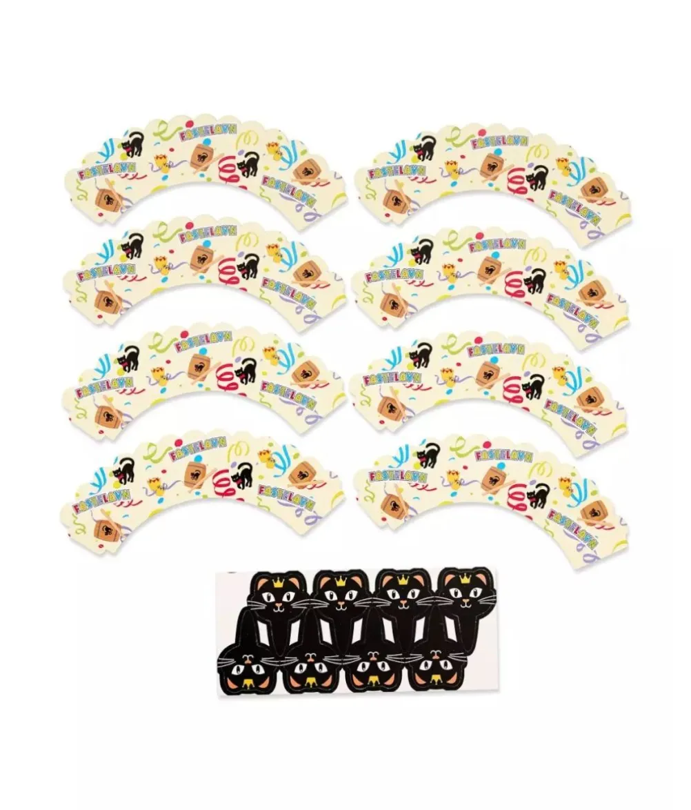 Fastelavn cupcake wrapper, 8 stk