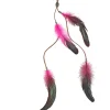 Fjer hårklips, hot pink