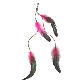 Fjer hårklips, hot pink