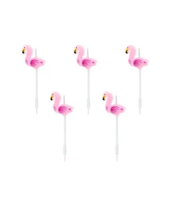 Flamingo kagelys, 5 stk.