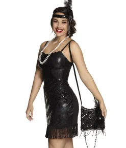Flapper håndtaske med fjer