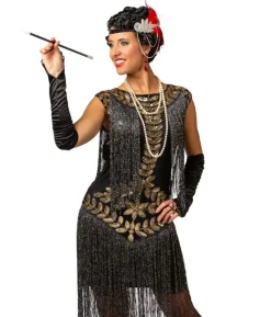 Flapper paillet kjole med frynser