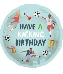 Fodbold Happy Birthday folieballon, 45 cm