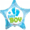 Folieballon Baby Boy stjerne, 46 cm