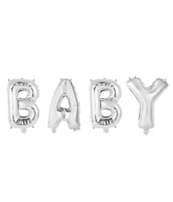 Folieballon BABY sølv, 41 cm