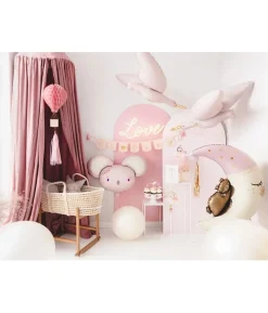 Folieballon bamse på måne, pink