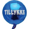 Folieballon blå Tillykke 35 cm