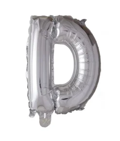 Folie ballon D, sølv 41 cm