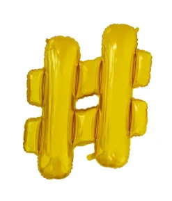 Folieballon #, guld 41 cm