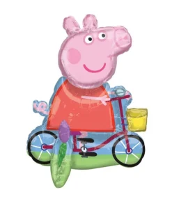 Folieballon Gurli Gris på cykel