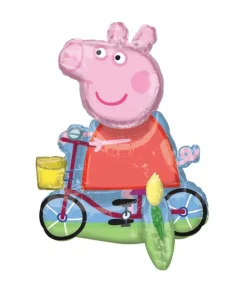 Folieballon Gurli Gris på cykel