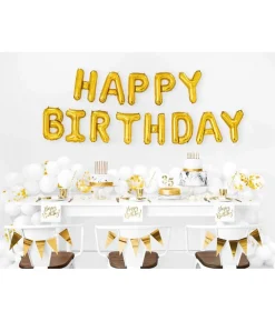Folieballon Happy Birthday, guld