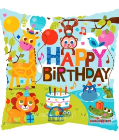 Folieballon Happy Birthday, Jungle
