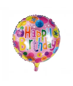 Folieballon Happy Birthday rund 46 cm