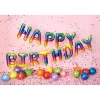 Folieballon Happy Birthday, regnbue