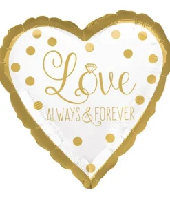 Folieballon hjerte Love always & forever 43 cm
