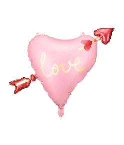 Folieballon hjerte med pil