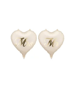 Folieballon hjerter Mr & Mrs, 35 cm