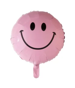 Folieballon, lyserød emoji smiley