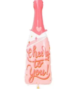 Folieballon pink champagneflaske