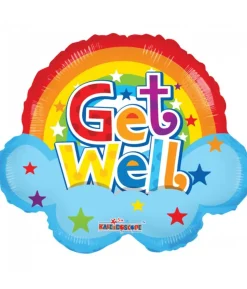 Folieballon Rainbow get well