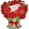 Folieballon Røde roser I love you