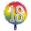 Folieballon 18 regnbue 45 cm