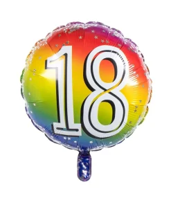 Folieballon 18 regnbue 45 cm