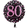 Folie ballon 80 år Pink Sparkling
